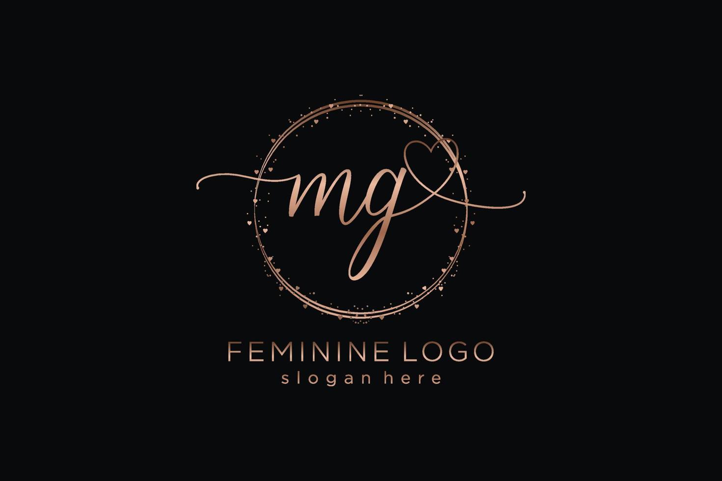 Initial MG handwriting logo with circle template vector logo of initial wedding, fashion, floral and botanical with creative template.