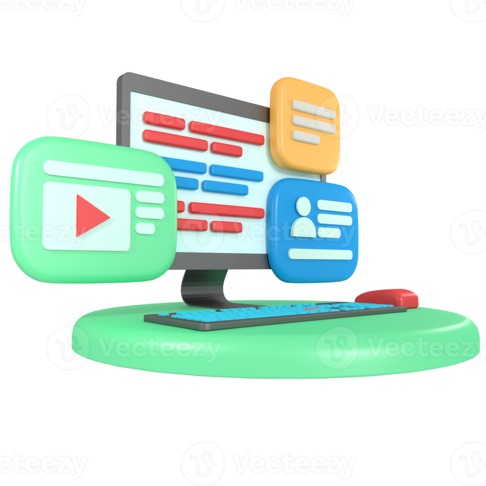 3d illustrazione di computer programmatore codifica png