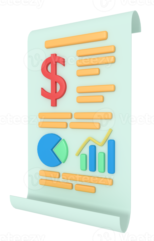 3d illustration of business growth report png
