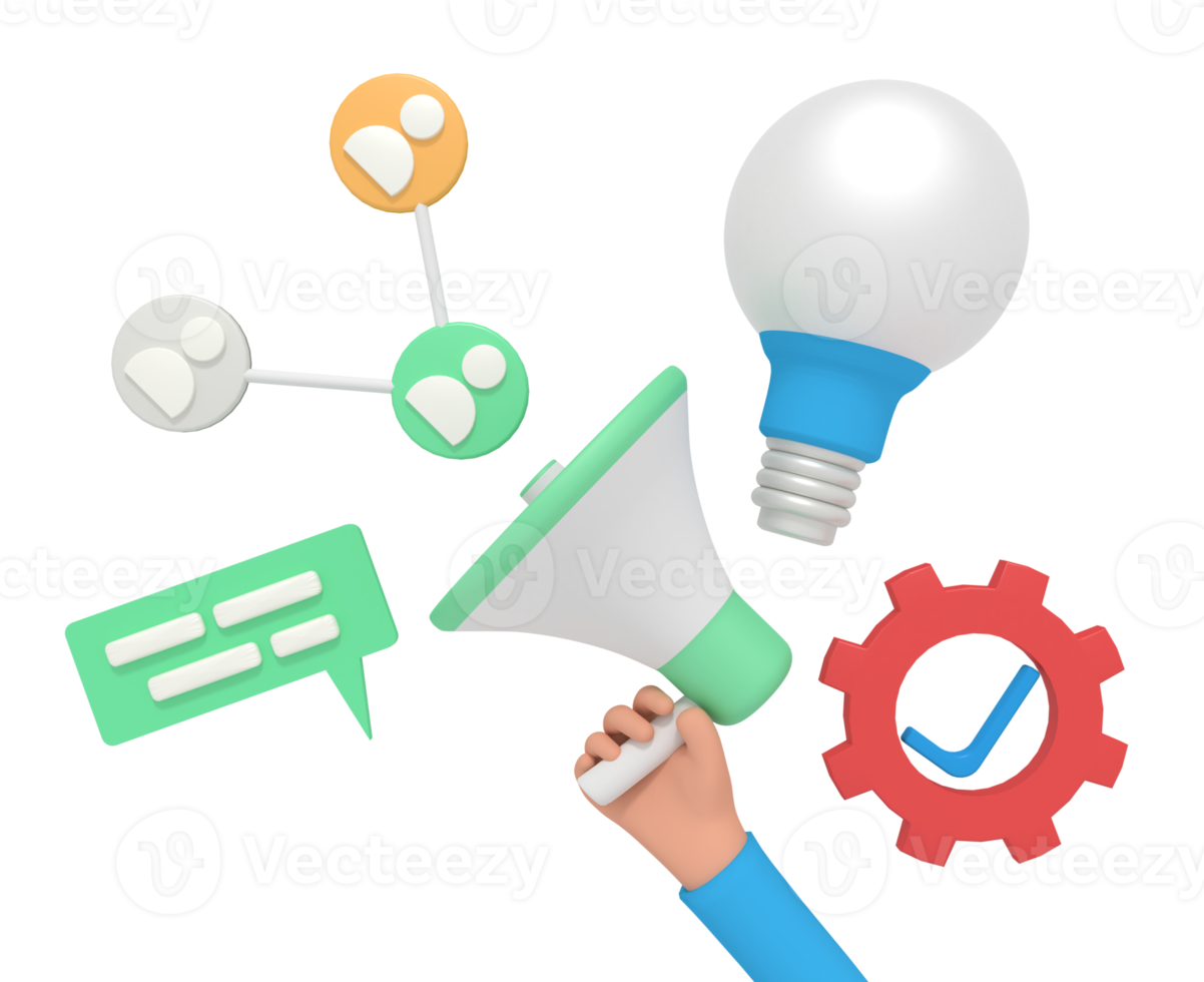 3d illustration of digital marketing in phone png