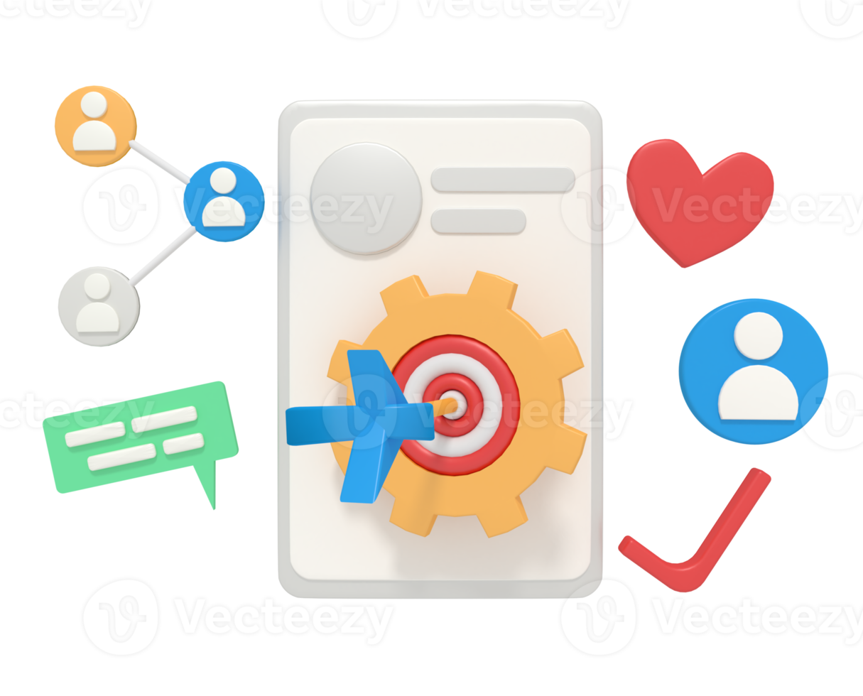 3d illustration of business target management png