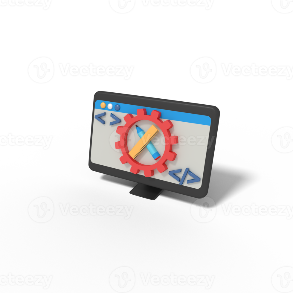 3d illustration of web designer ui tool png