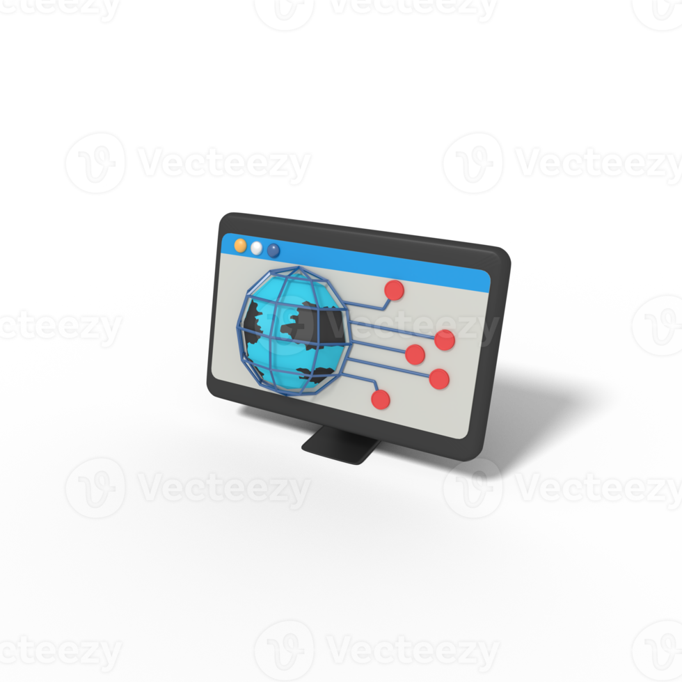 3d illustration of internet networking png