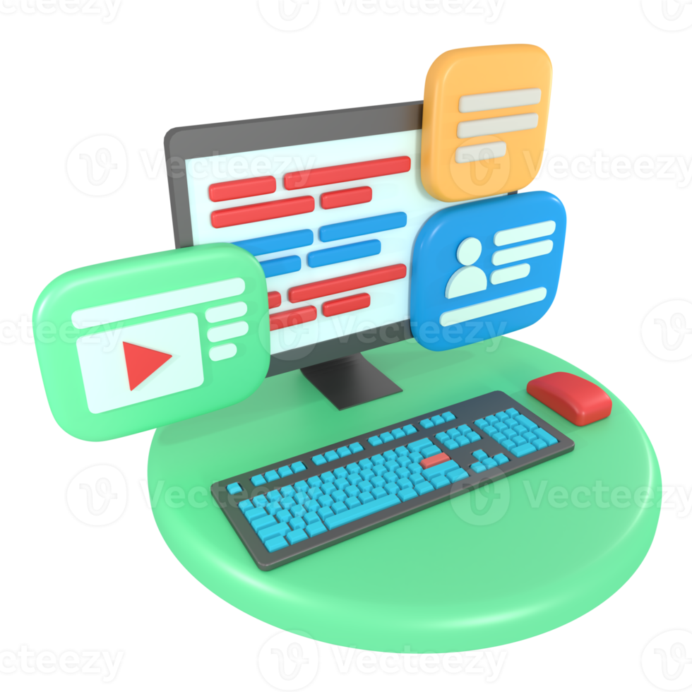 3d illustration of computer programmer coding png