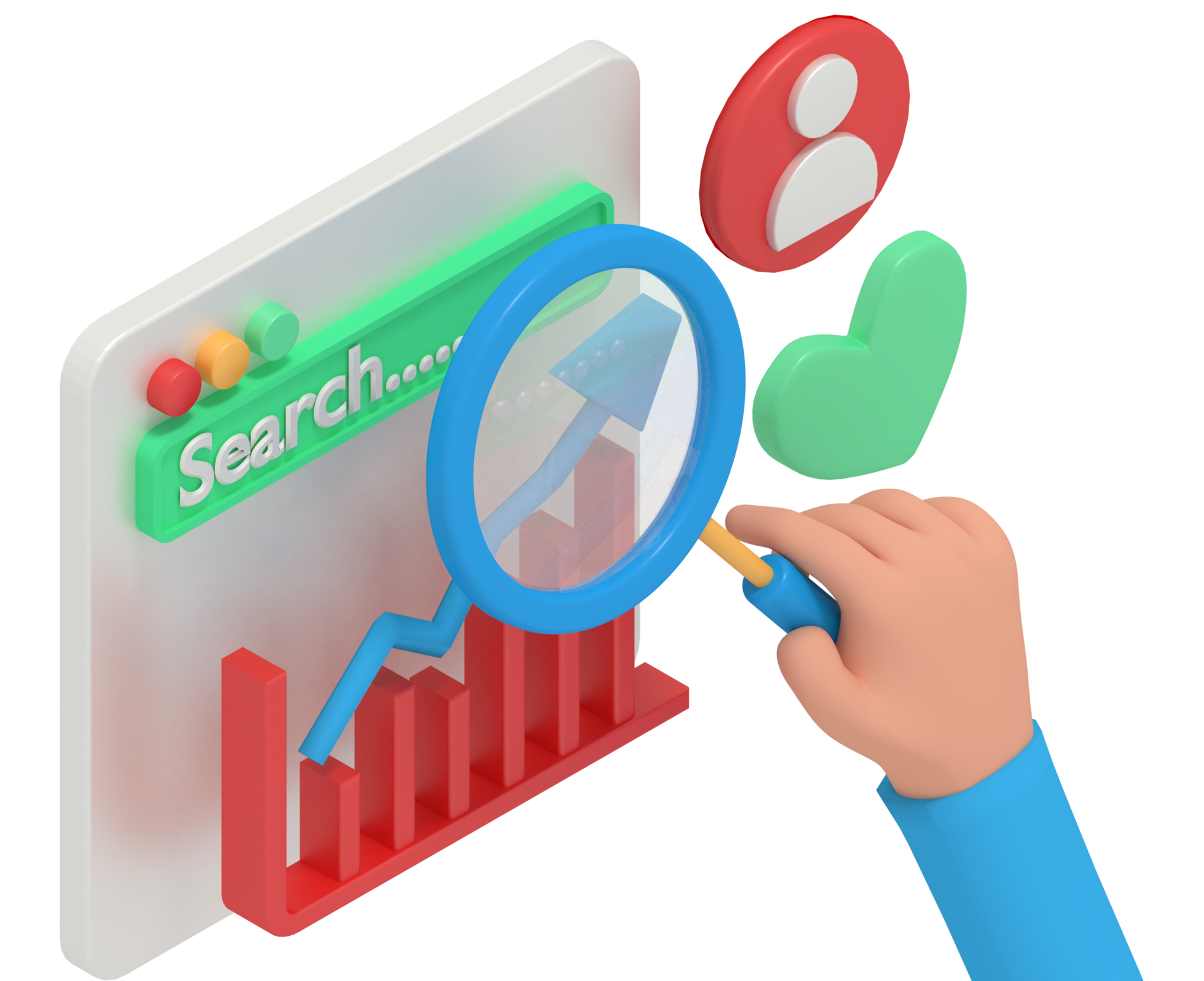 3d illustration of search seo 12793959 PNG
