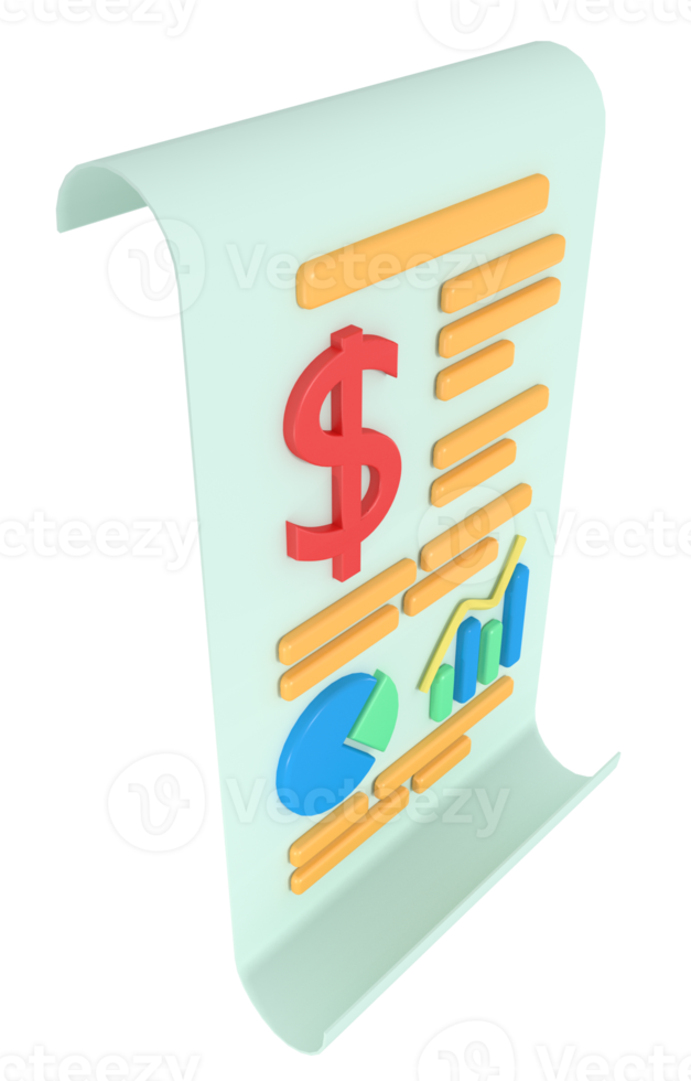 3d illustration of business growth report png