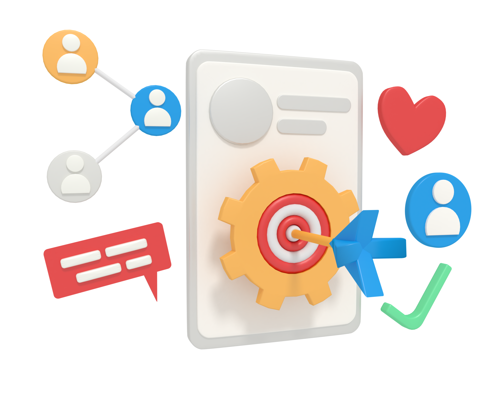 3d illustration of business target management 12793991 PNG