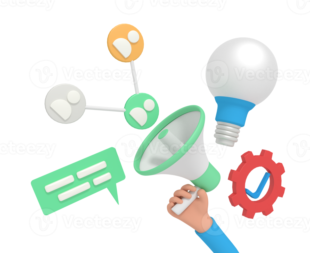 3d illustration of digital marketing in phone png