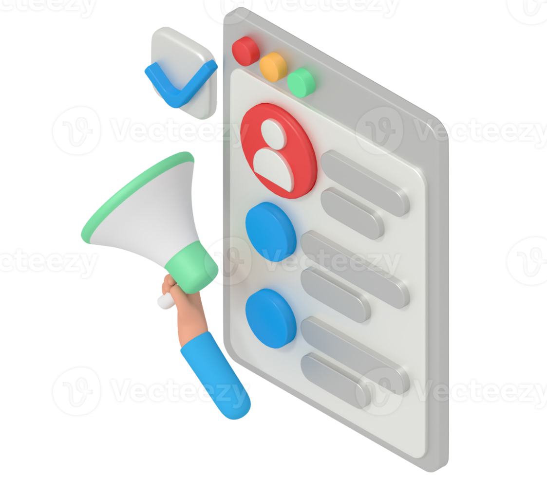 3d illustration of digital marketing in phone png
