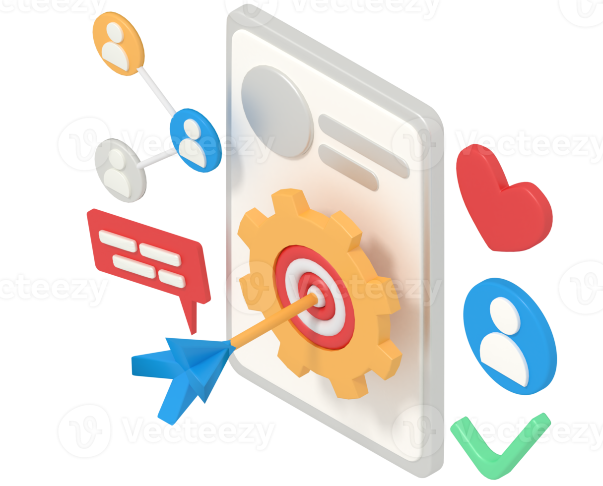 3d illustration of business target management png