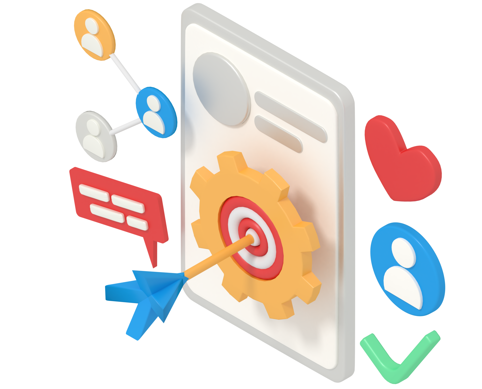 3d illustration of business target management 12794007 PNG