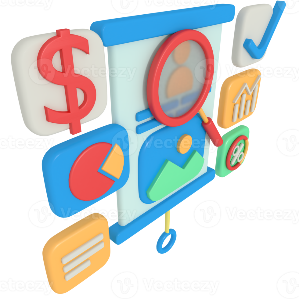 3d illustration of profile search on smartphone png