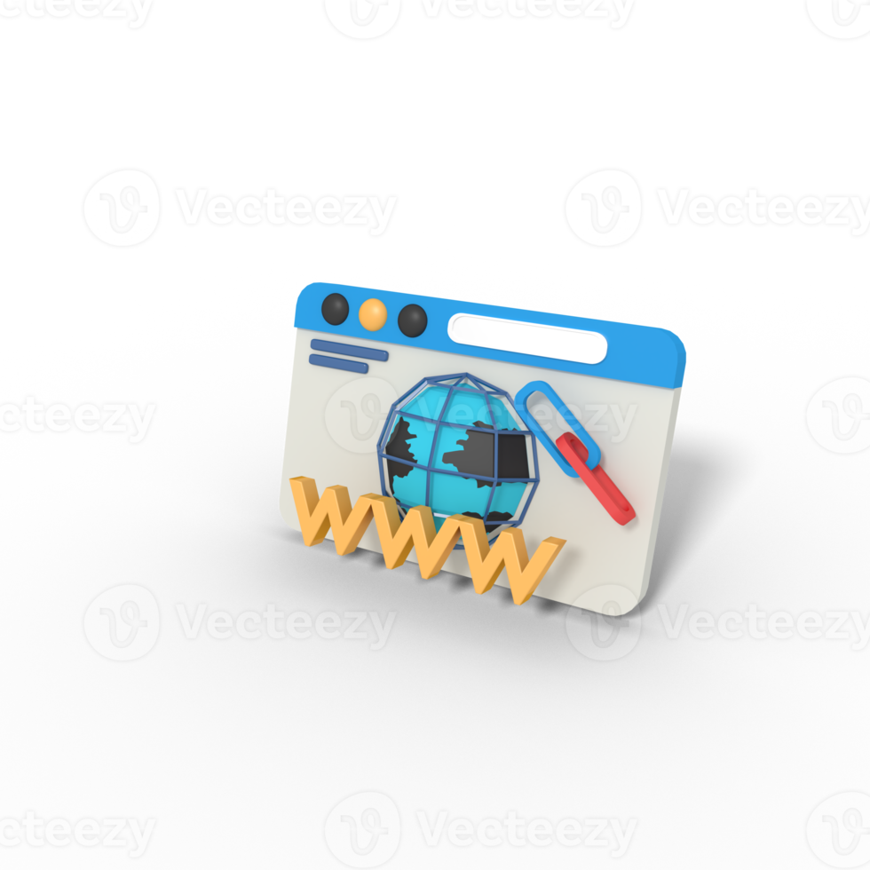 3d illustration of internet address and hyperlink png