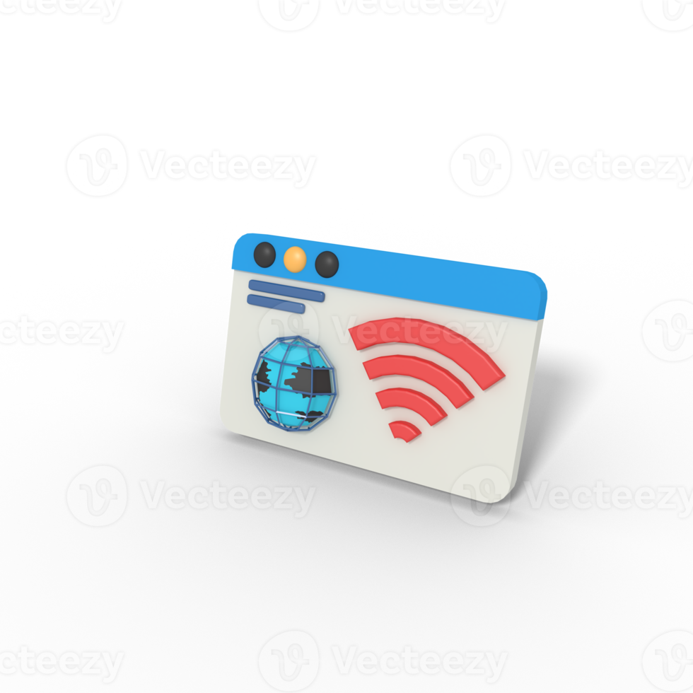 3d illustration of internet network signal png