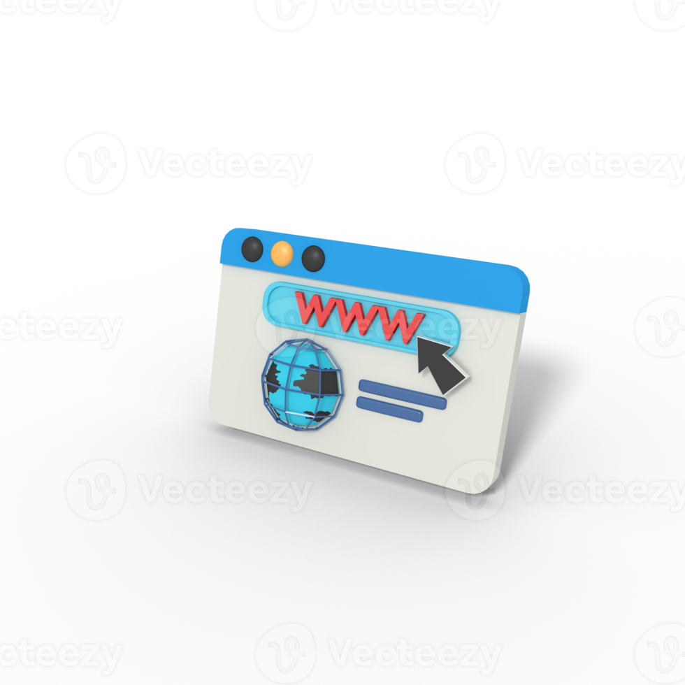 3d illustration of internet website png