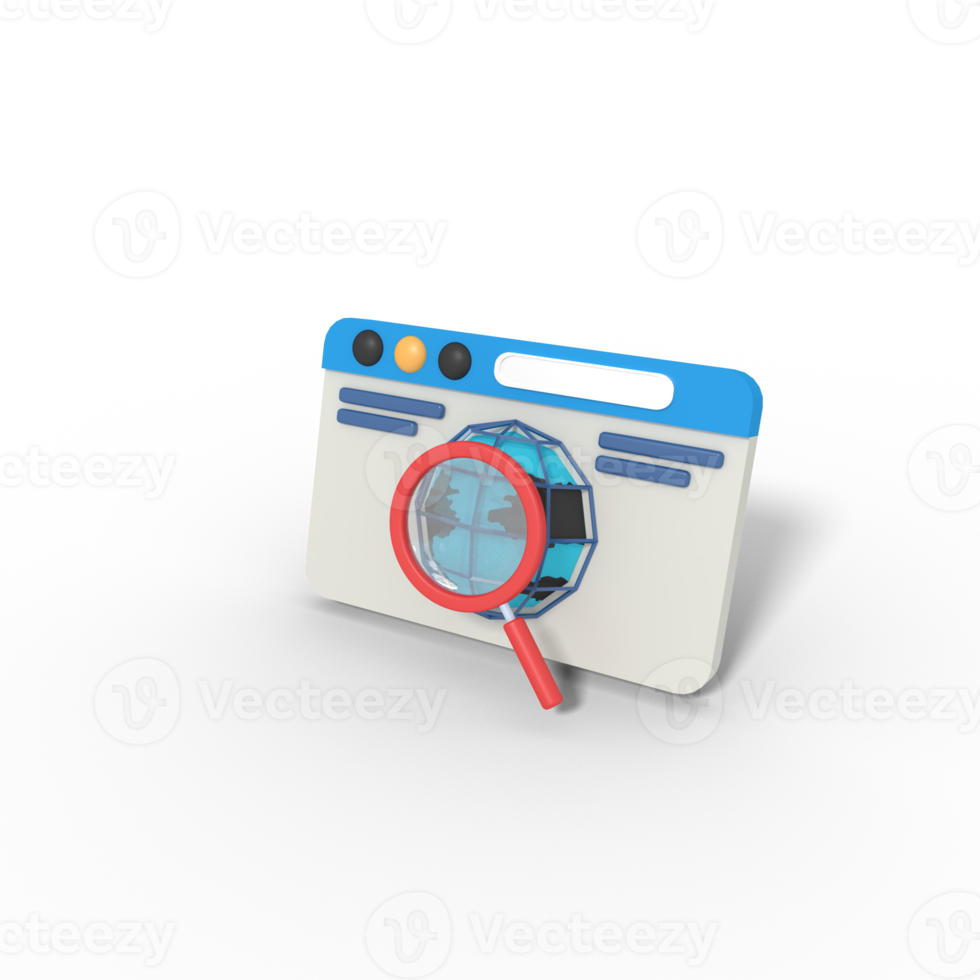 3d illustration of internet search png