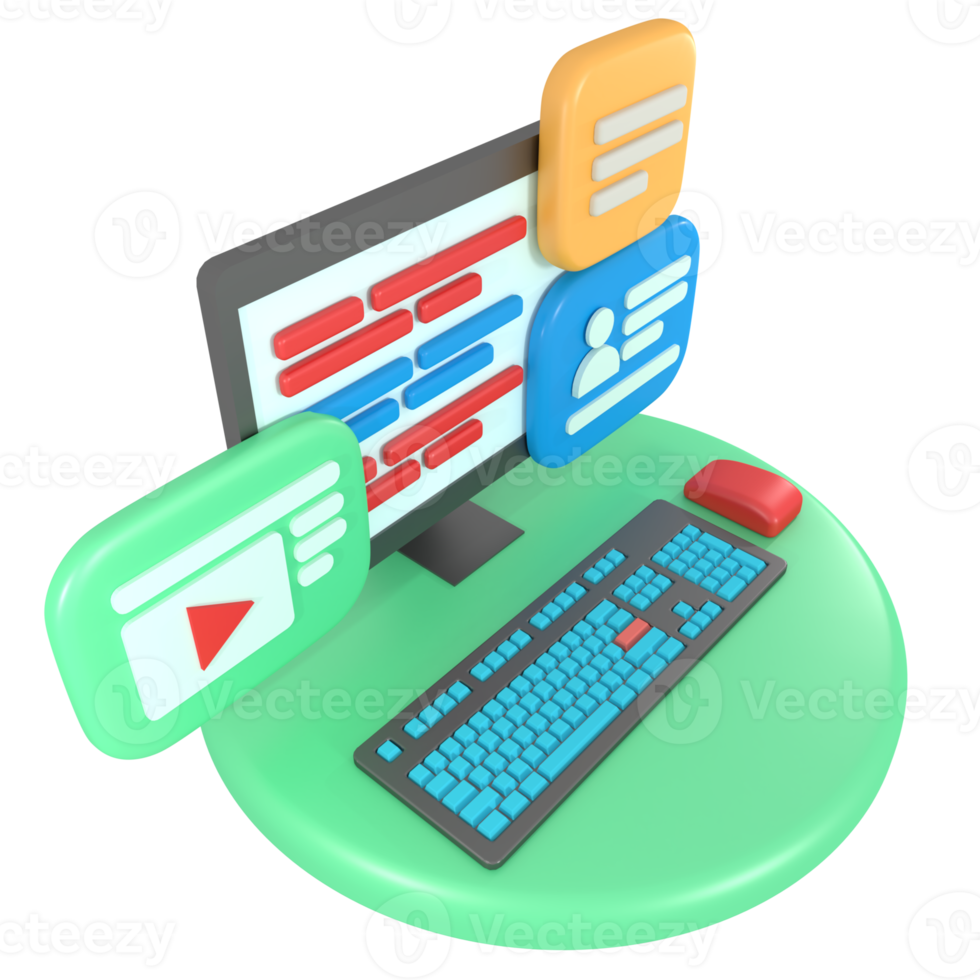 3d illustration of computer programmer coding png