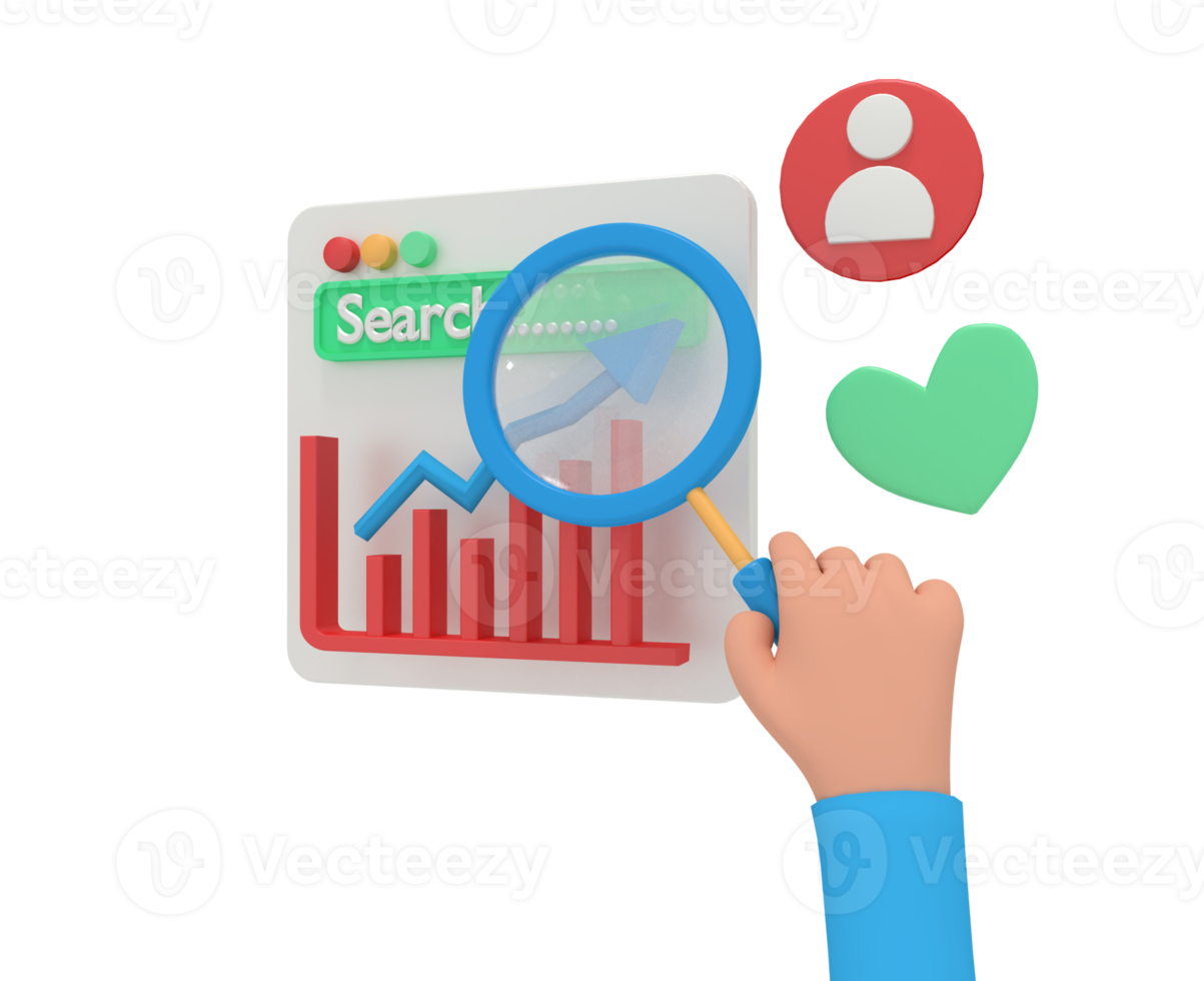 3d illustration of search seo png