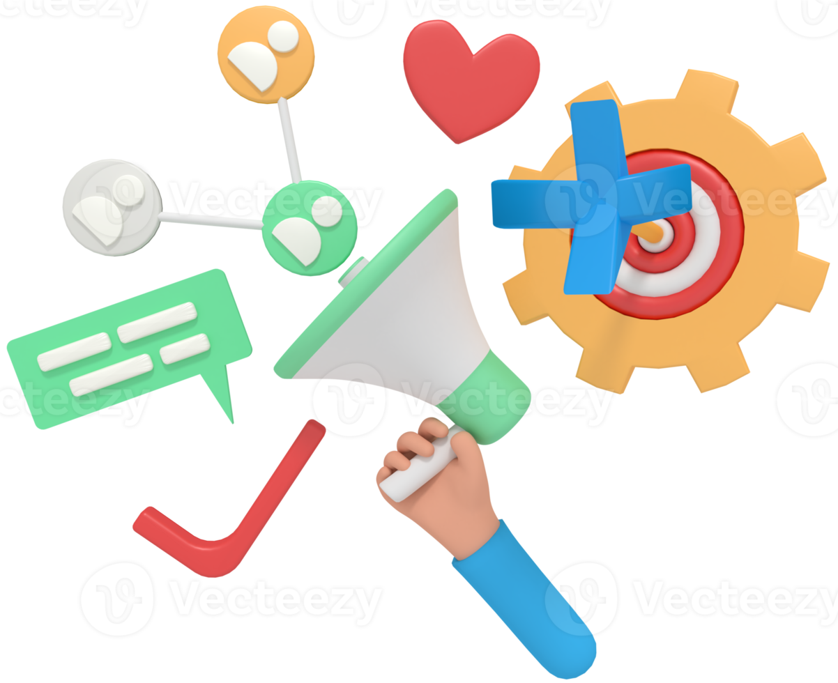 3d illustration of digital marketing in phone png