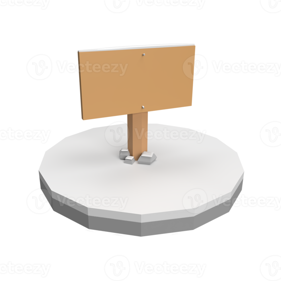 3D Sign Board . Rendered object illustration png