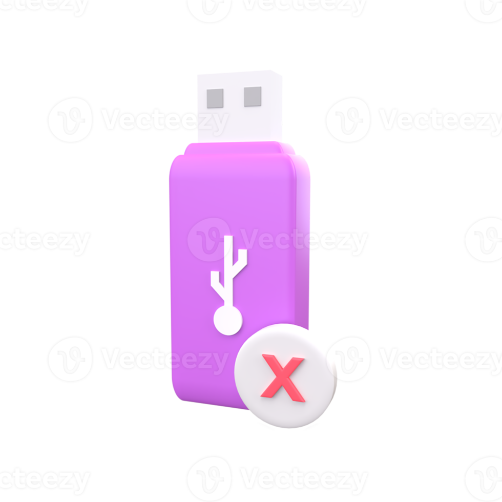3D Flash disk . Rendered object illustration png