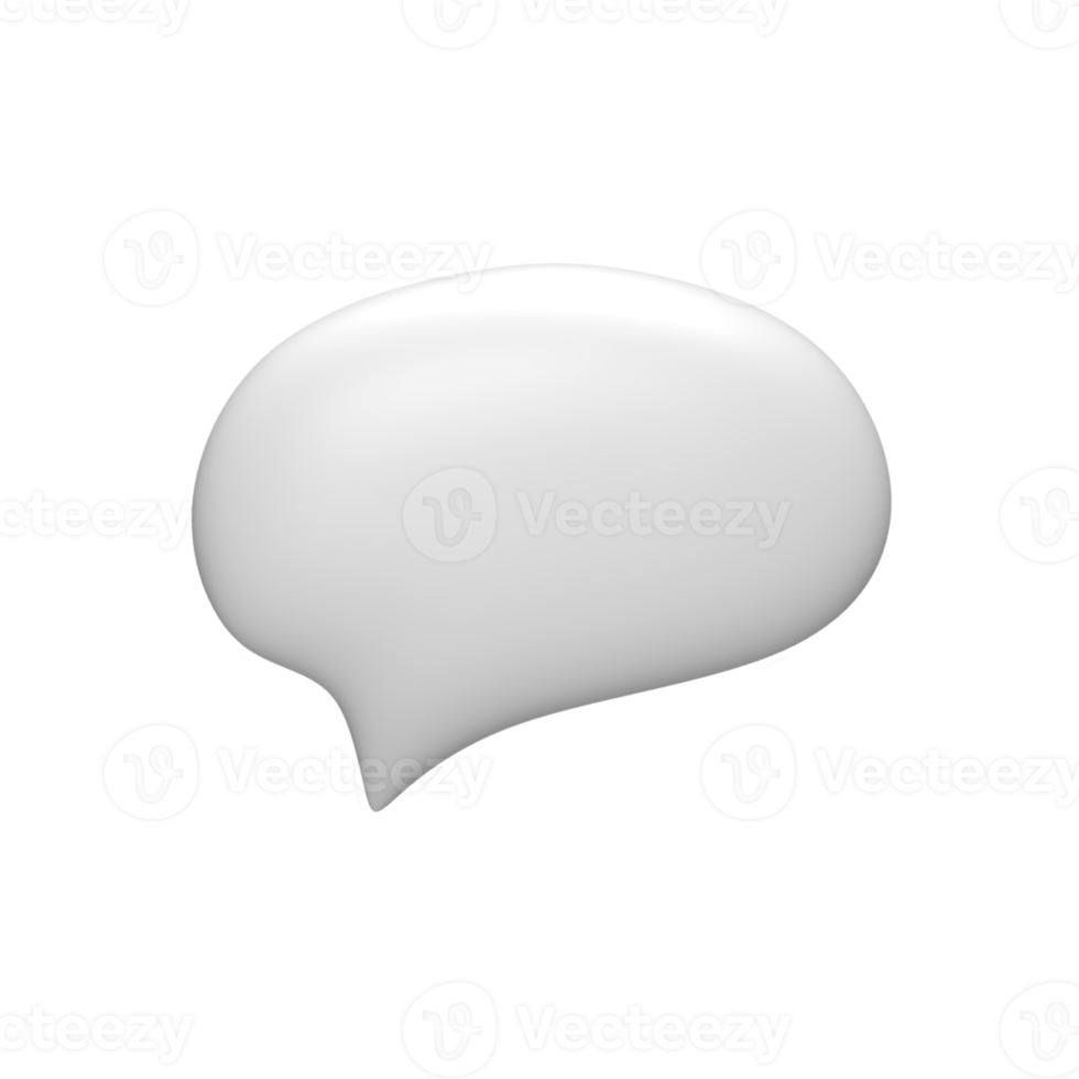 Bubble-Chat 3D-Symbol und Symbol. Objektdarstellung rendern png