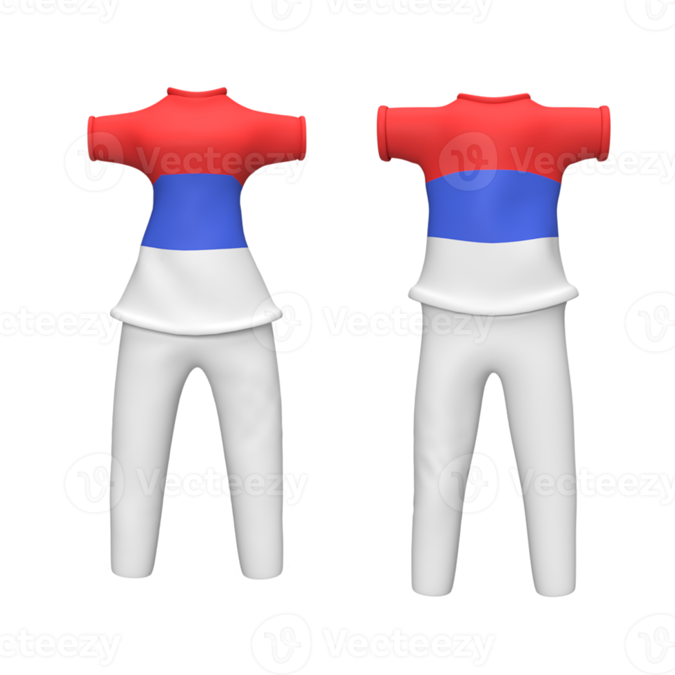 modèle de conception de t-shirt modèle de drapeau de pays. modèle de conception uniforme. illustration de rendu 3d png