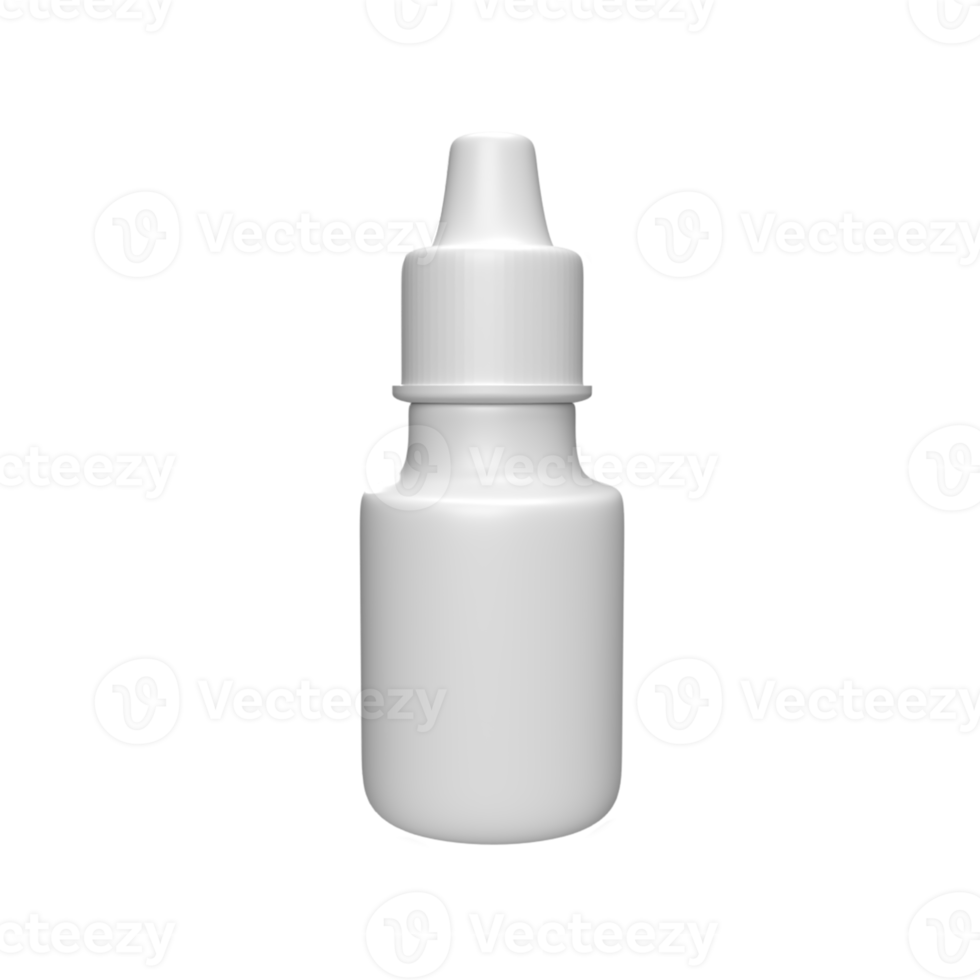 Blank white dropper bottles for product mockup. 3D Render illustration png