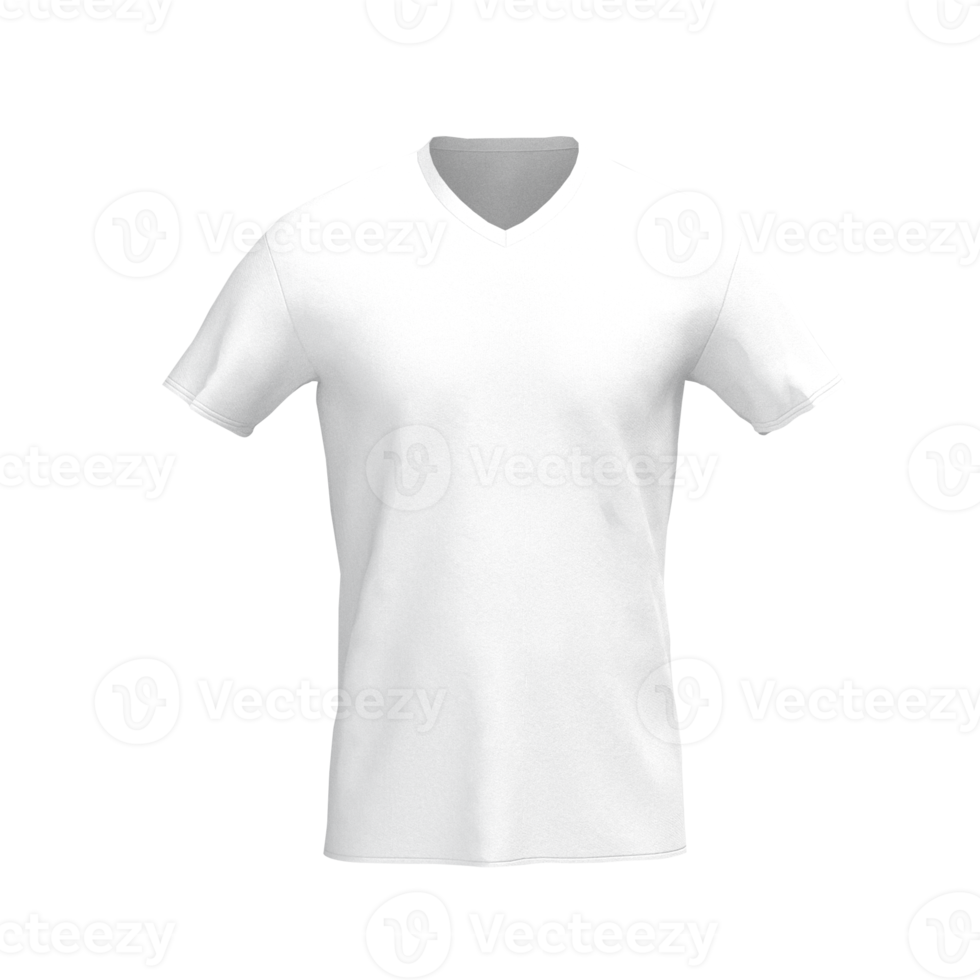 vista frontal de camiseta branca em branco para design de maquete de modelo de maquete png