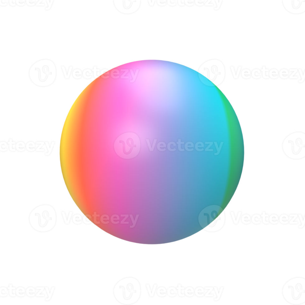 esfera de degradado de color. renderizado 3d png