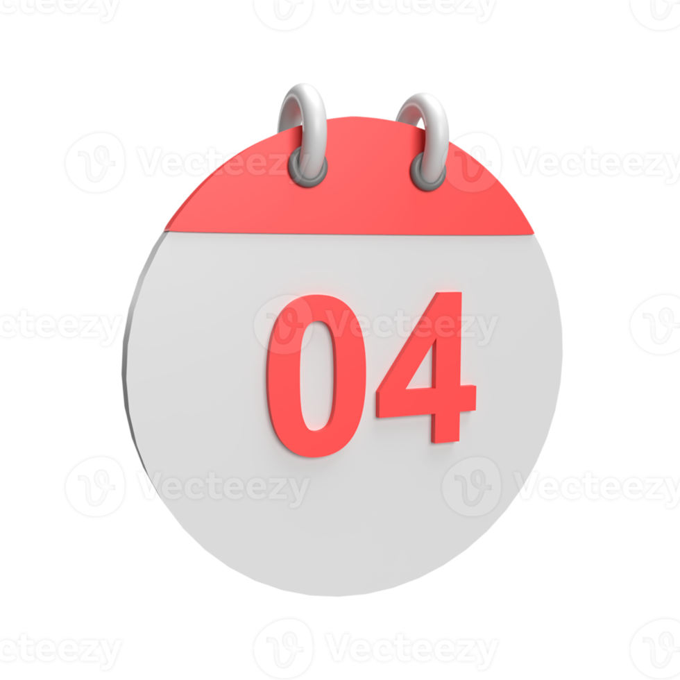 3D calendar date 4. Rendered object illustration png
