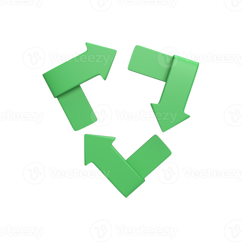 recicle o conceito de ícone e símbolo 3d. renderizar objeto png