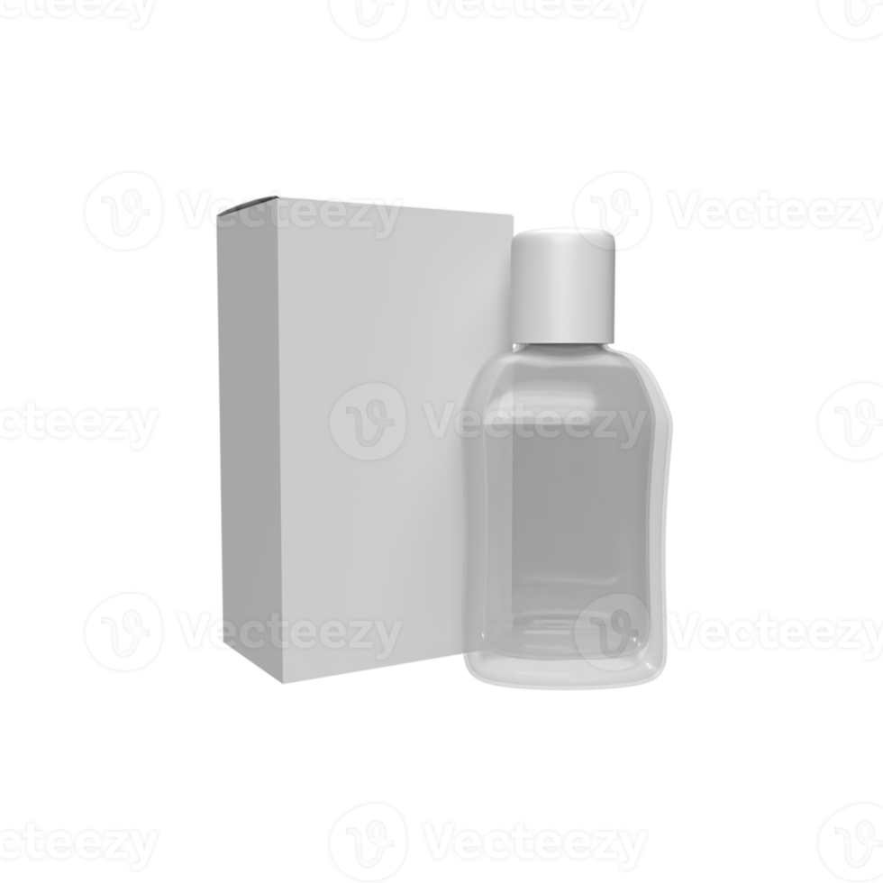 botellas blancas en blanco para la maqueta del producto. ilustración de procesamiento 3d png