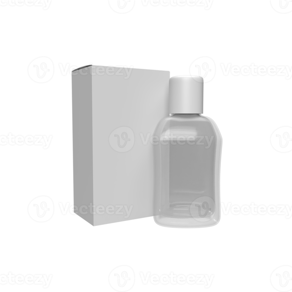 Blank white bottles for product mockup. 3D Render illustration png