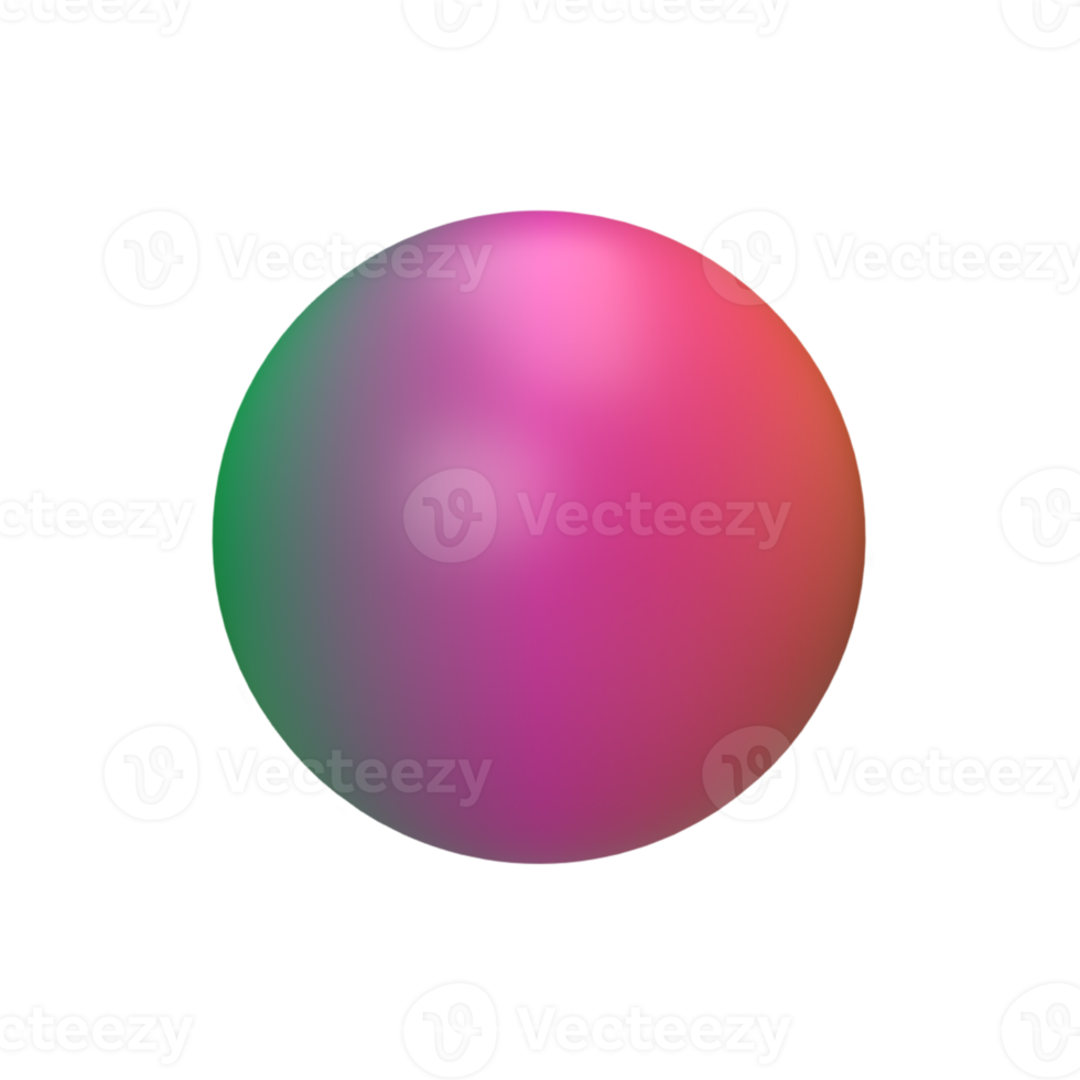 esfera de gradiente de cor. renderização 3D png