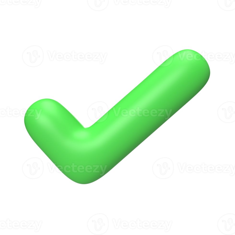 Checklist mark. 3d render png