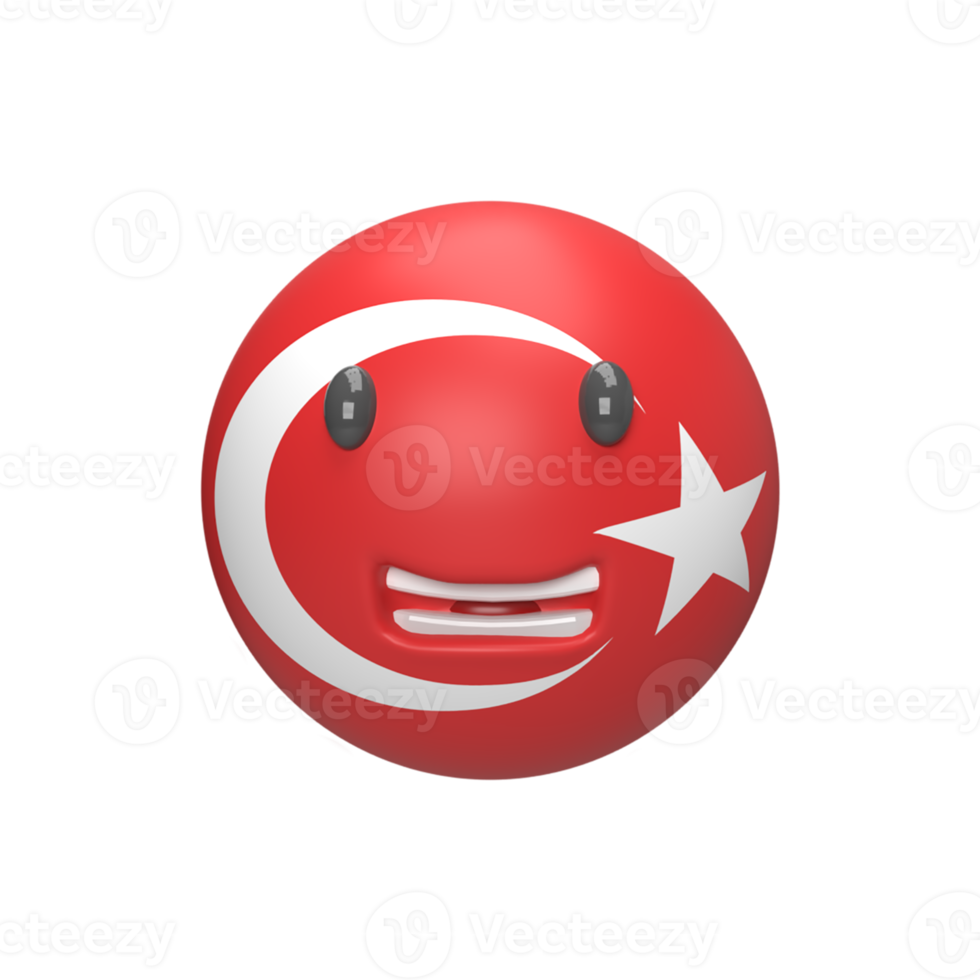 3D Turkey country ball . Rendered object illustration png