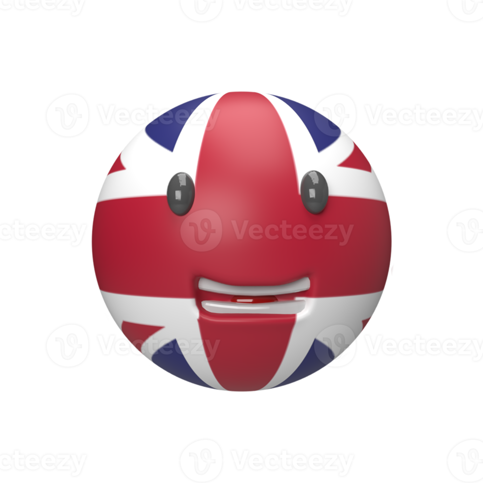 3D England country ball . Rendered object illustration png
