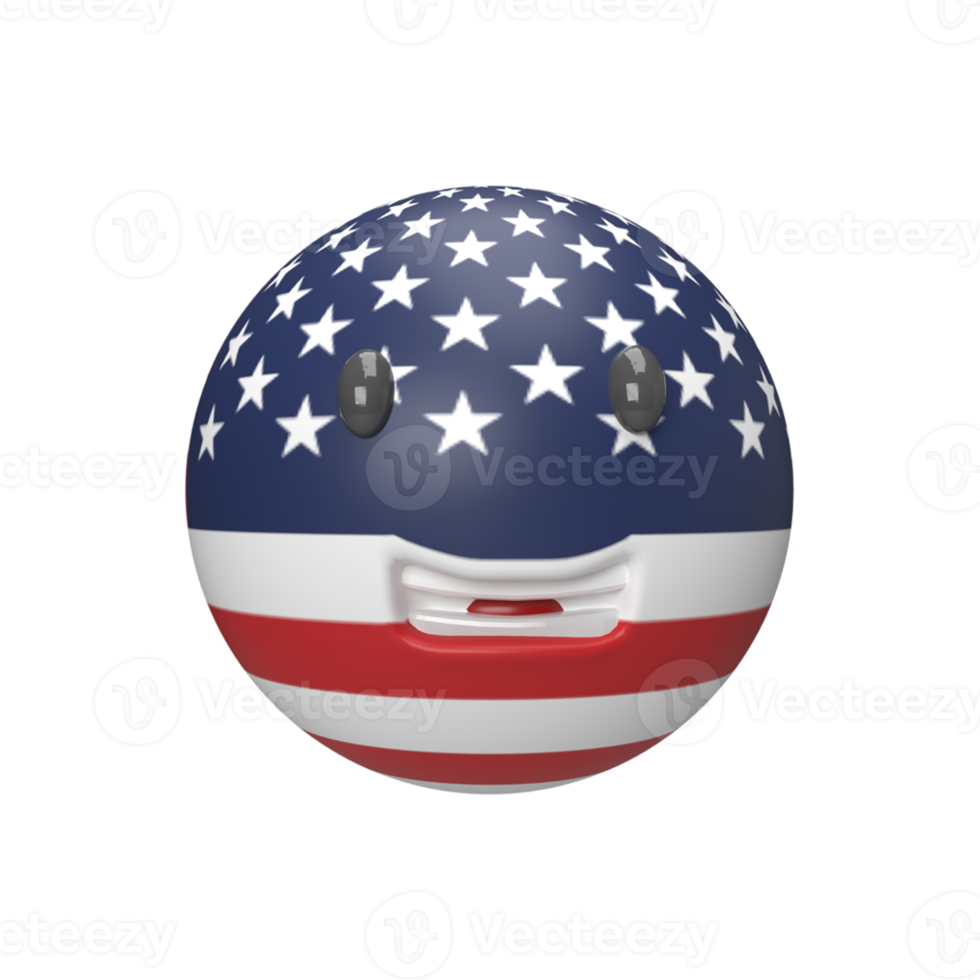 3D America country ball . Rendered object illustration png