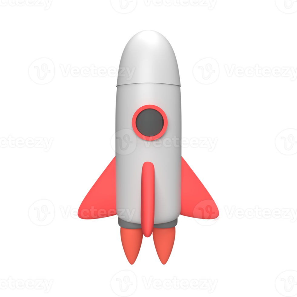 3D Rocket . Rendered object illustration png