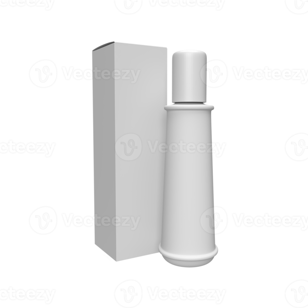 Blank white bottles for product mockup. 3D Render illustration png