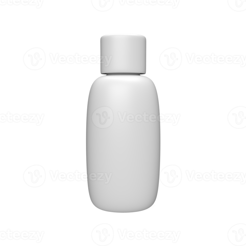 botellas blancas en blanco maquillaje cosmético para el cuidado de la piel para la maqueta del producto. ilustración de procesamiento 3d png