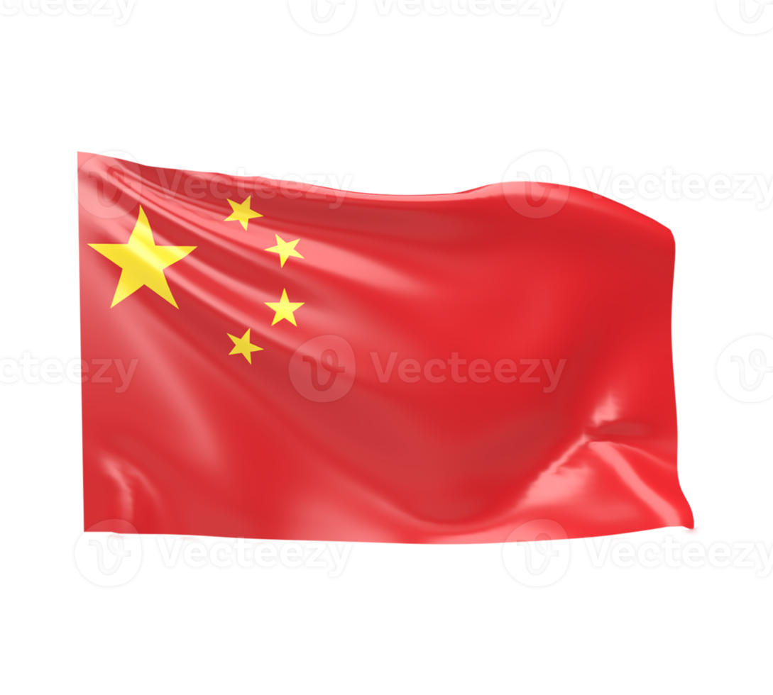 agitant le drapeau de la chine. rendu 3D png