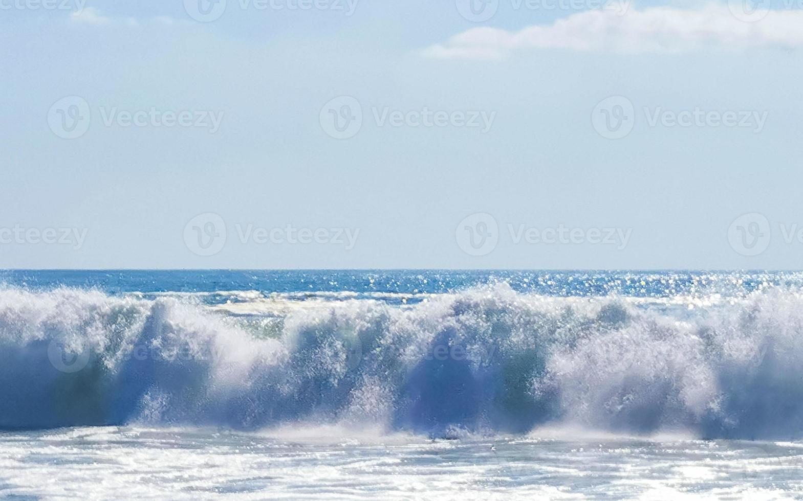 Extremely huge big surfer waves at beach Puerto Escondido Mexico. photo