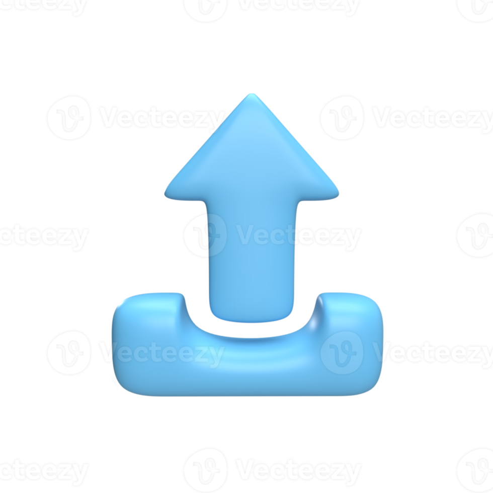 3D Upload icon . Rendered object illustration png