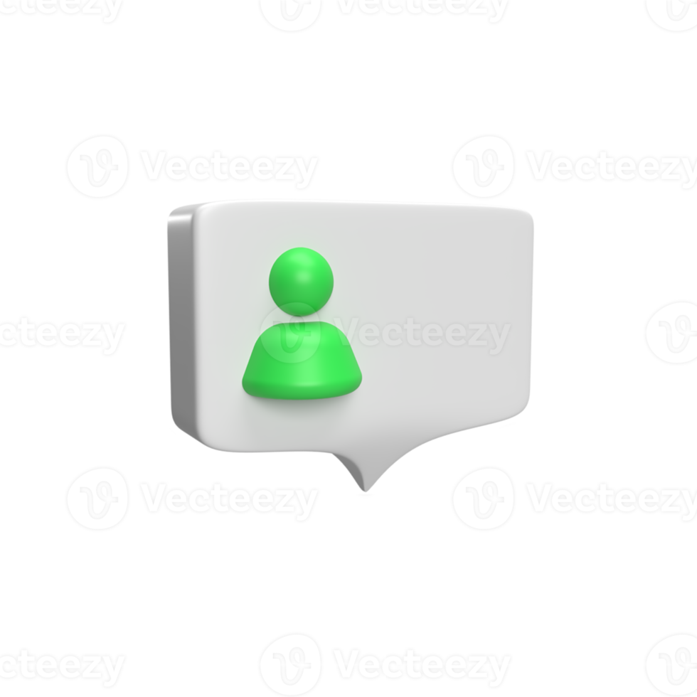 chat de burbujas con icono de personas y símbolo 3d. renderizar ilustración de objeto png