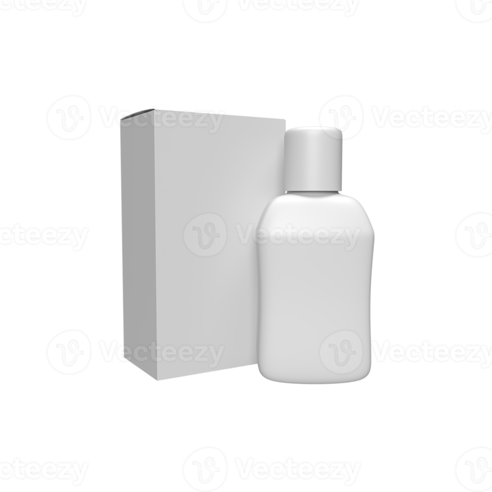 Blank white bottles for product mockup. 3D Render illustration png