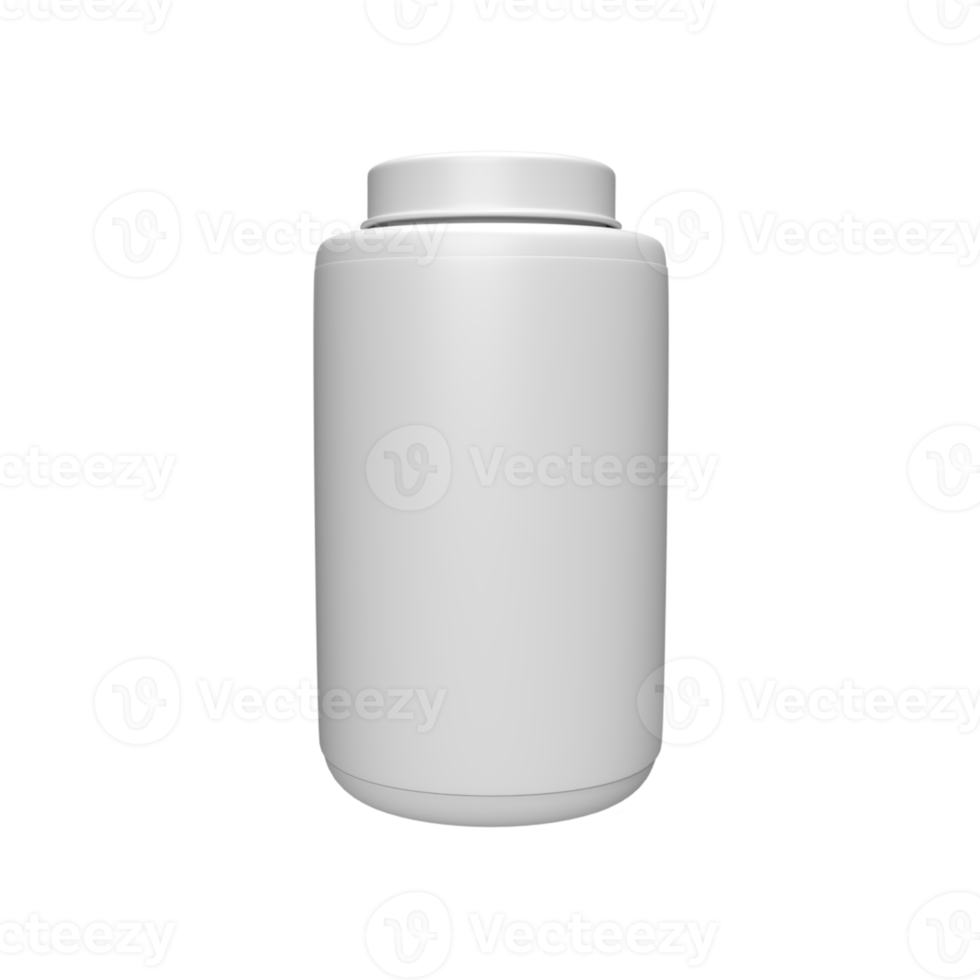 Blank white bottles for product mockup. 3D Render illustration png
