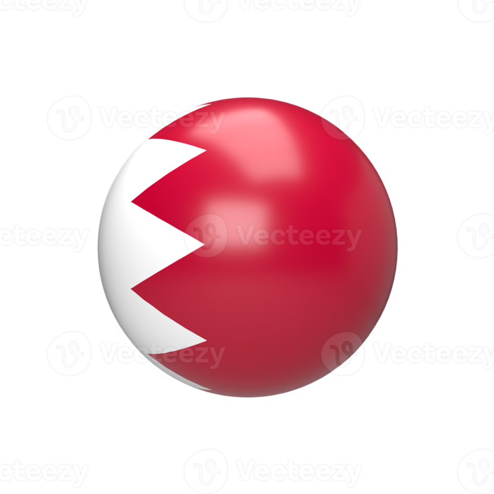 bahrain flag ball kugelförmig. 3D-Rendering png