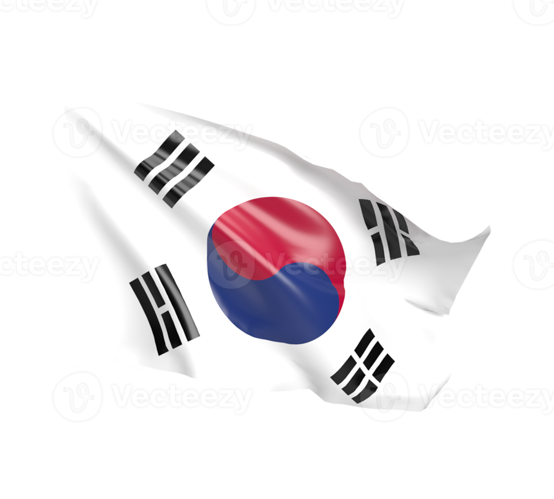 Waving Flag Of South Korea 3d Render 12794509 PNG waving-flag-of-south-korea-3d-render-12794509-png